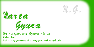 marta gyura business card